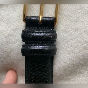 30. Martin Dingman, Mens Baby buffalo embossed Italian calfskin black belt Sz 34